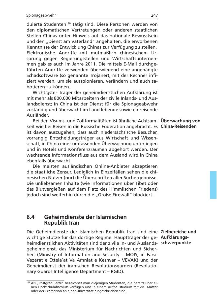 Seite 247 des Verfassungsschutzbericht 2011 Niedersachsen