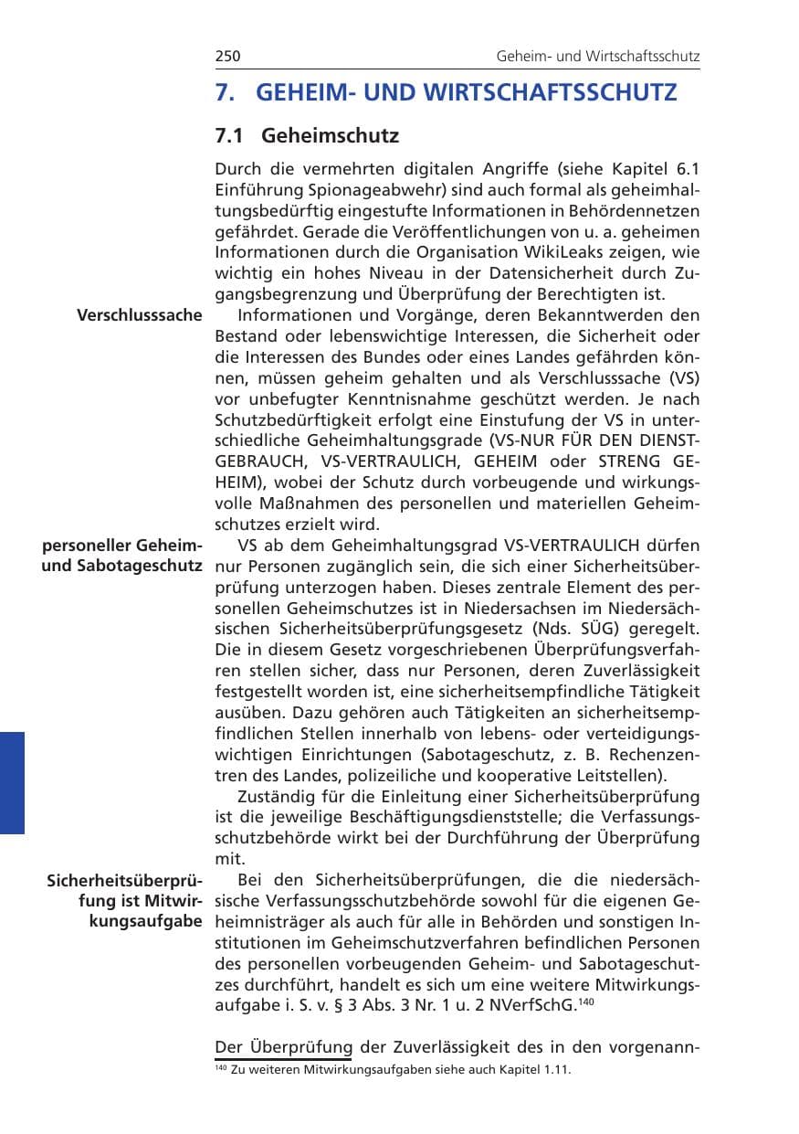 Seite 250 des Verfassungsschutzbericht 2011 Niedersachsen