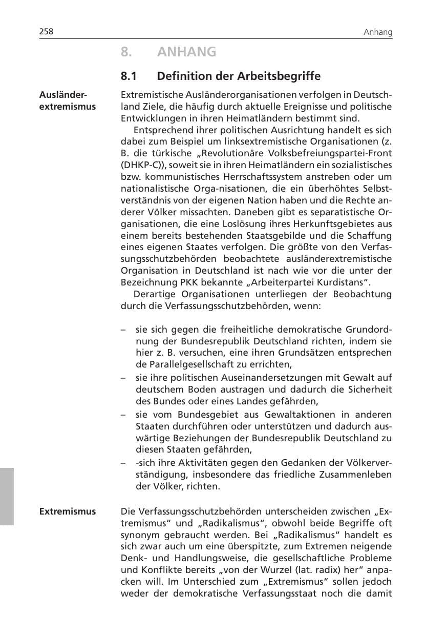 Seite 258 des Verfassungsschutzbericht 2011 Niedersachsen