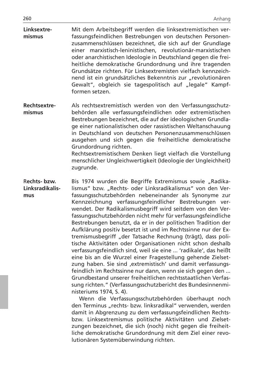 Seite 260 des Verfassungsschutzbericht 2011 Niedersachsen