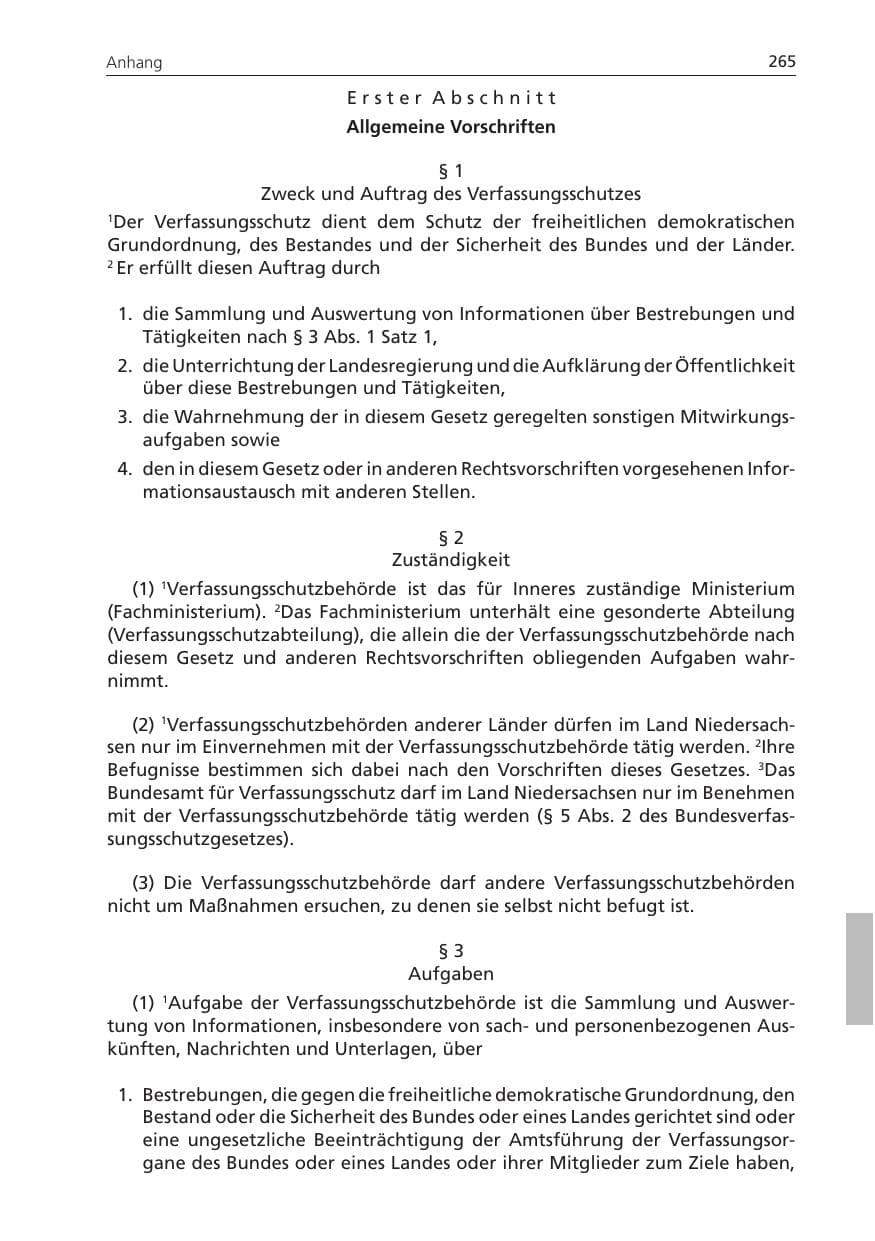 Seite 265 des Verfassungsschutzbericht 2011 Niedersachsen