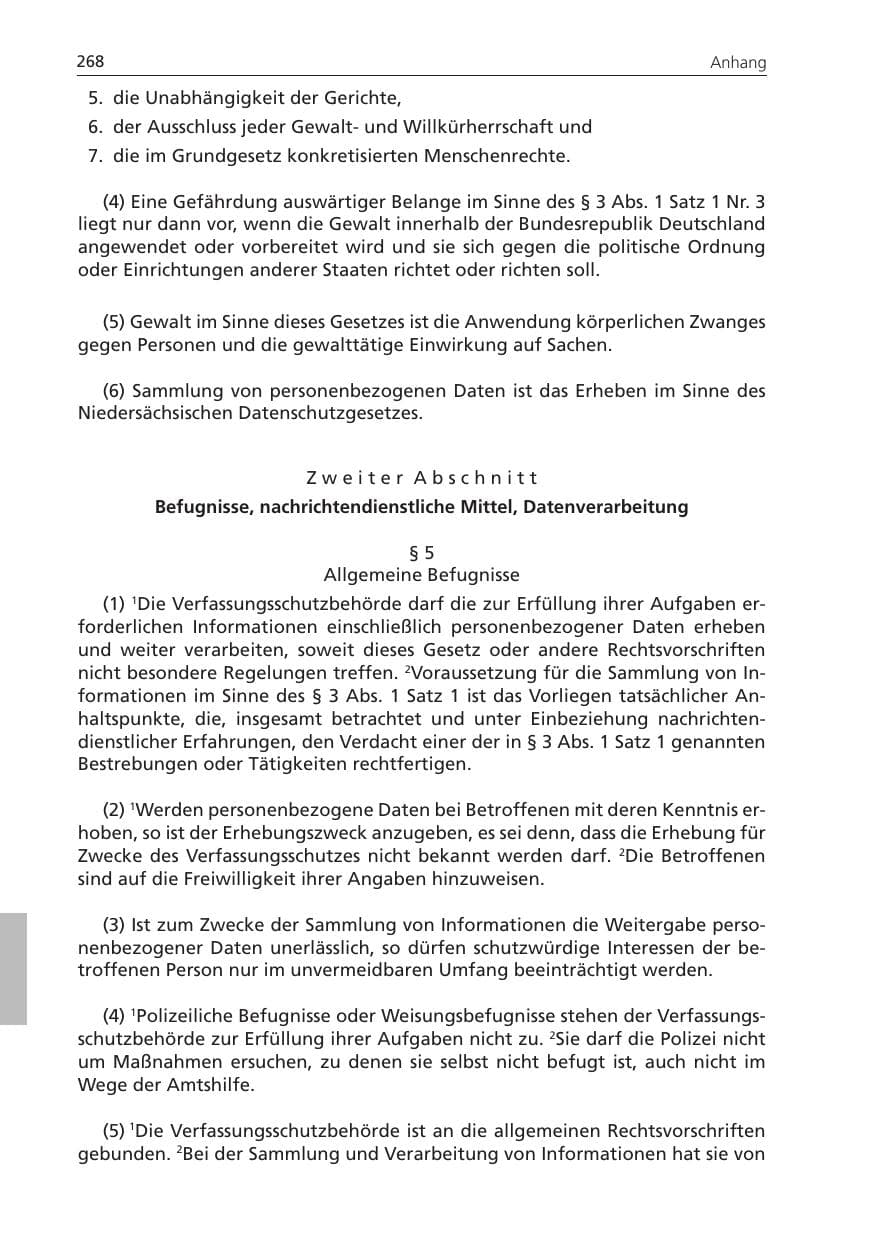 Seite 268 des Verfassungsschutzbericht 2011 Niedersachsen