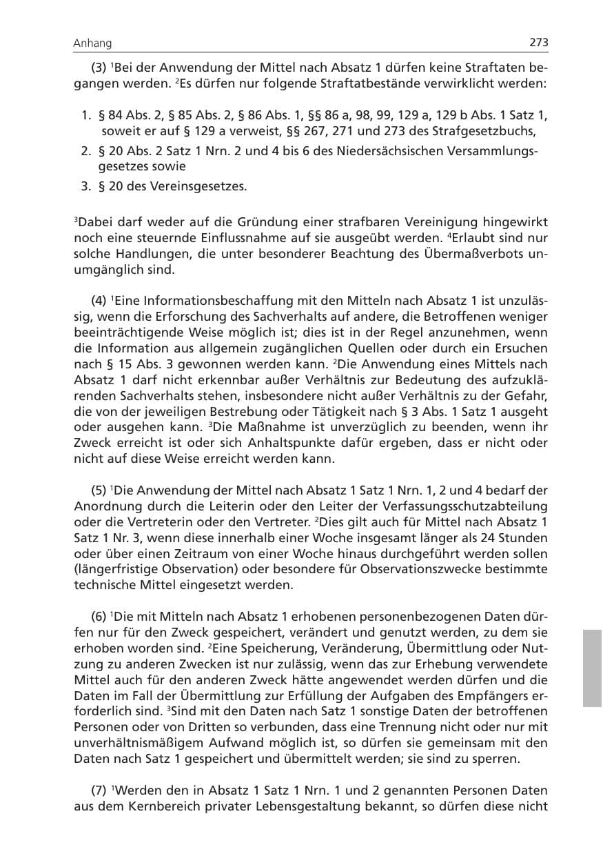 Seite 273 des Verfassungsschutzbericht 2011 Niedersachsen