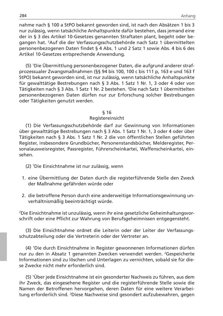 Seite 284 des Verfassungsschutzbericht 2011 Niedersachsen