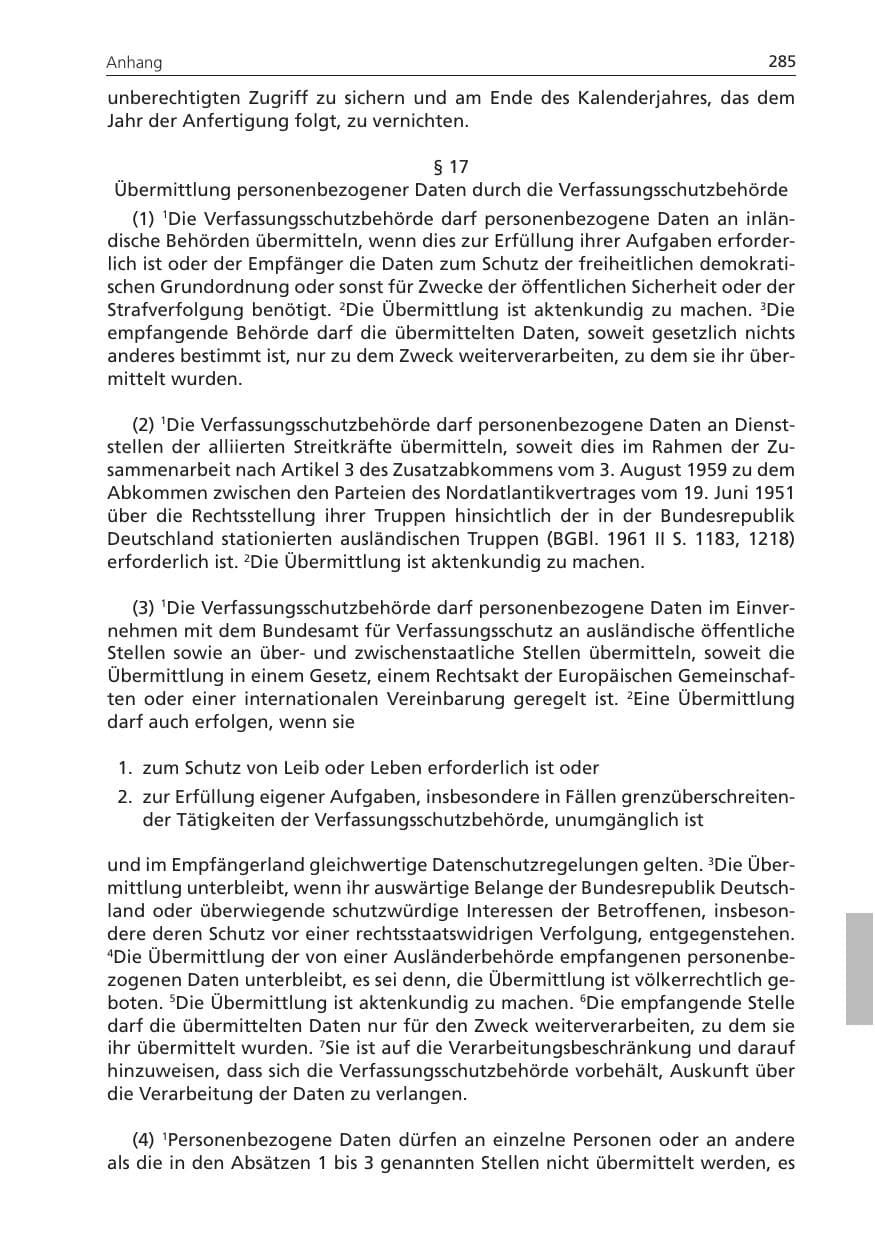 Seite 285 des Verfassungsschutzbericht 2011 Niedersachsen