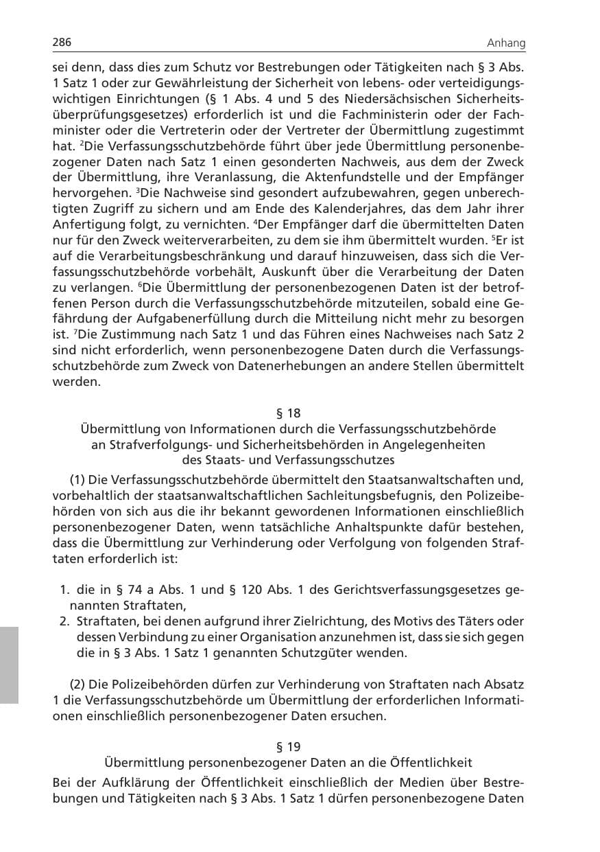 Seite 286 des Verfassungsschutzbericht 2011 Niedersachsen