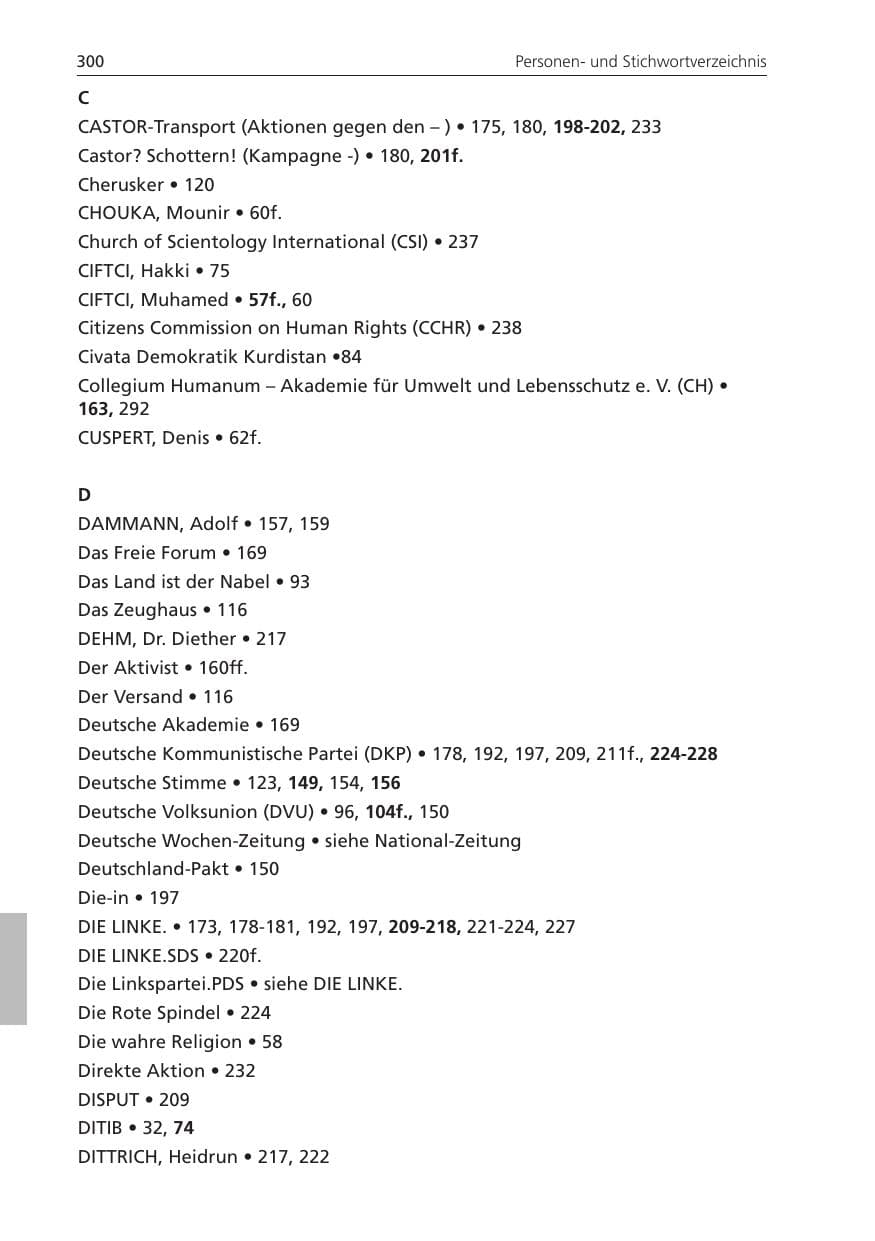 Seite 300 des Verfassungsschutzbericht 2011 Niedersachsen