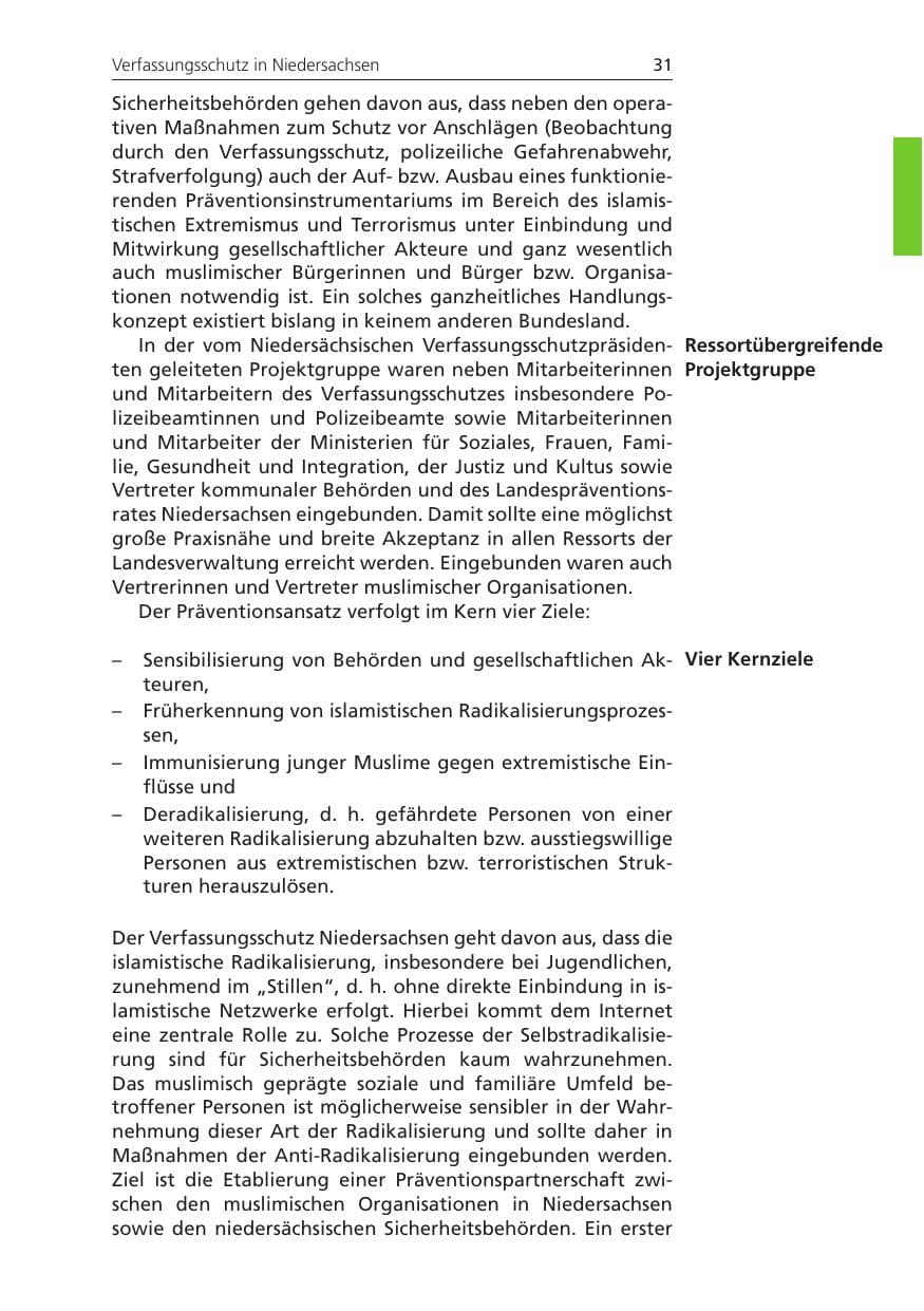 Seite 31 des Verfassungsschutzbericht 2011 Niedersachsen