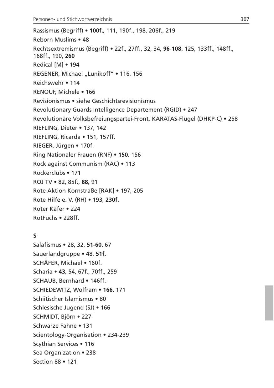 Seite 307 des Verfassungsschutzbericht 2011 Niedersachsen