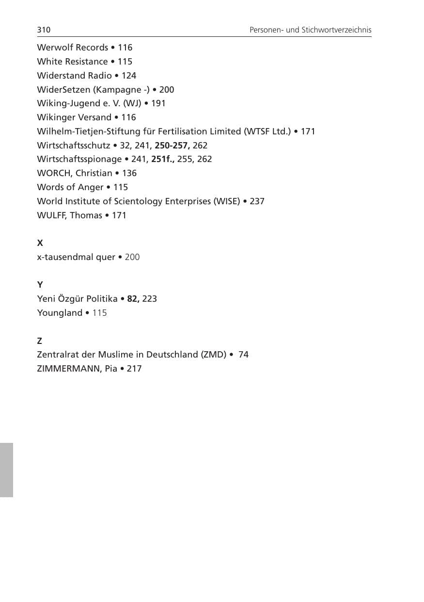 Seite 310 des Verfassungsschutzbericht 2011 Niedersachsen