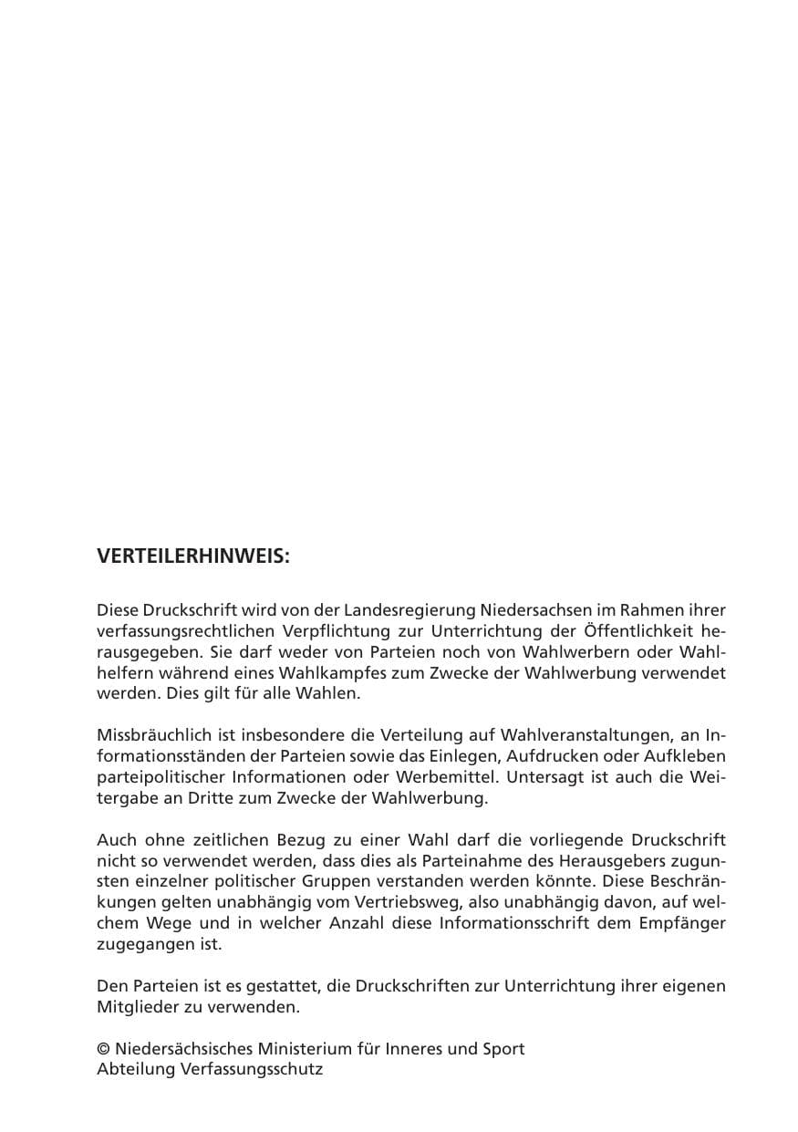 Seite 315 des Verfassungsschutzbericht 2011 Niedersachsen