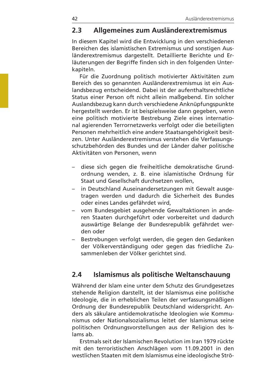 Seite 42 des Verfassungsschutzbericht 2011 Niedersachsen