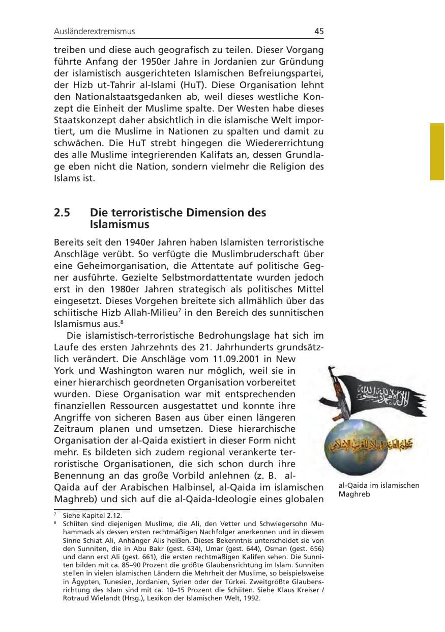 Seite 45 des Verfassungsschutzbericht 2011 Niedersachsen