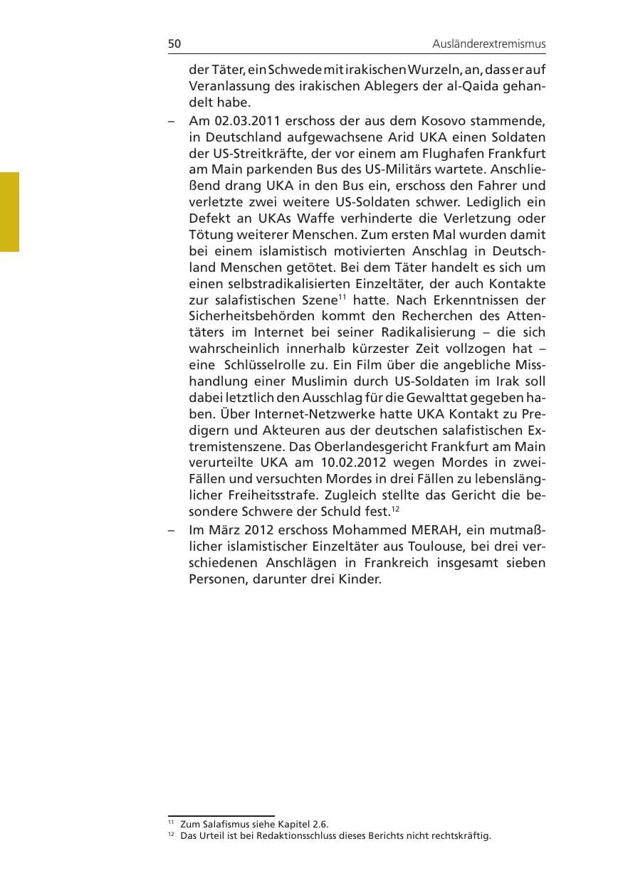 Seite 50 des Verfassungsschutzbericht 2011 Niedersachsen