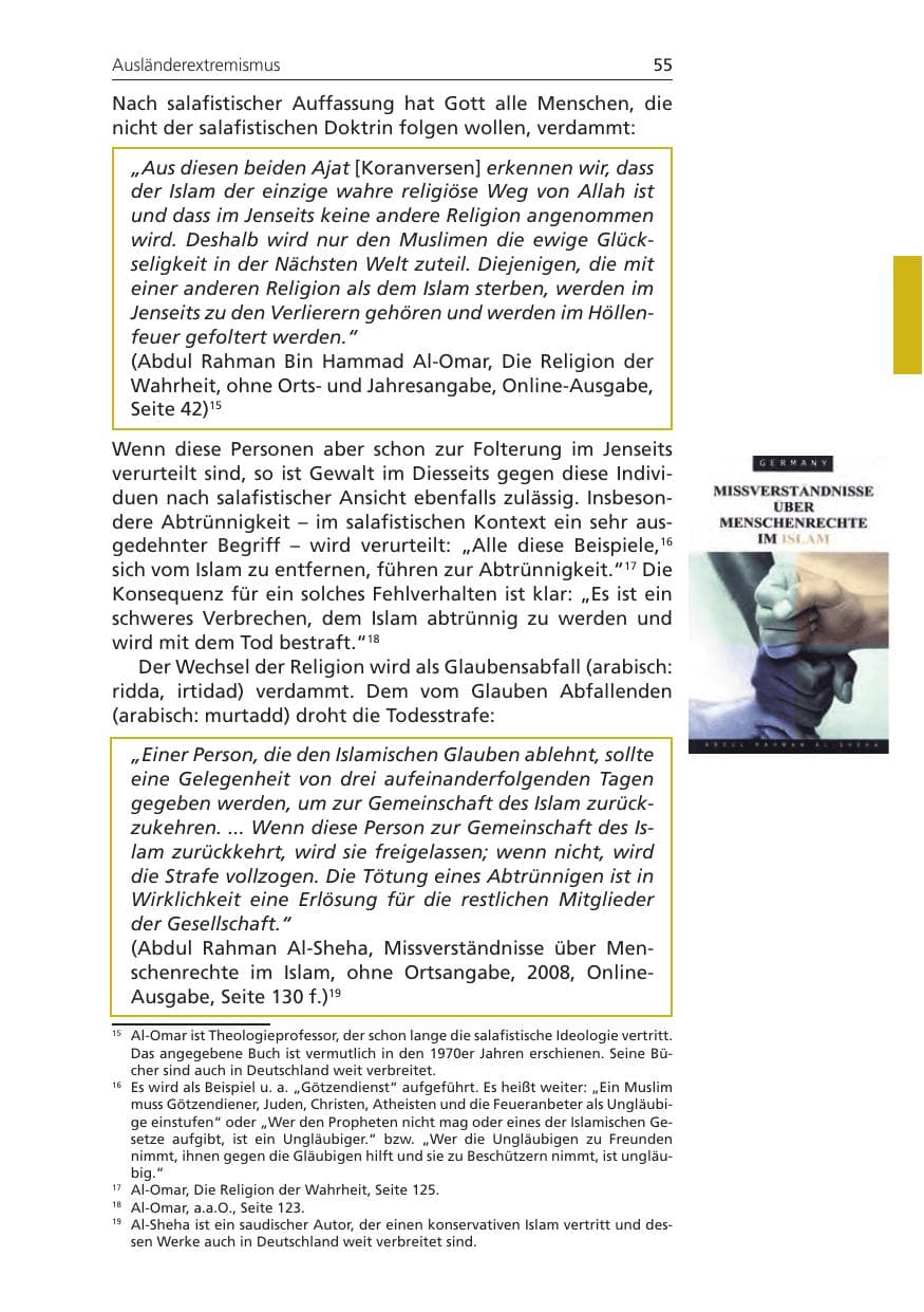 Seite 55 des Verfassungsschutzbericht 2011 Niedersachsen
