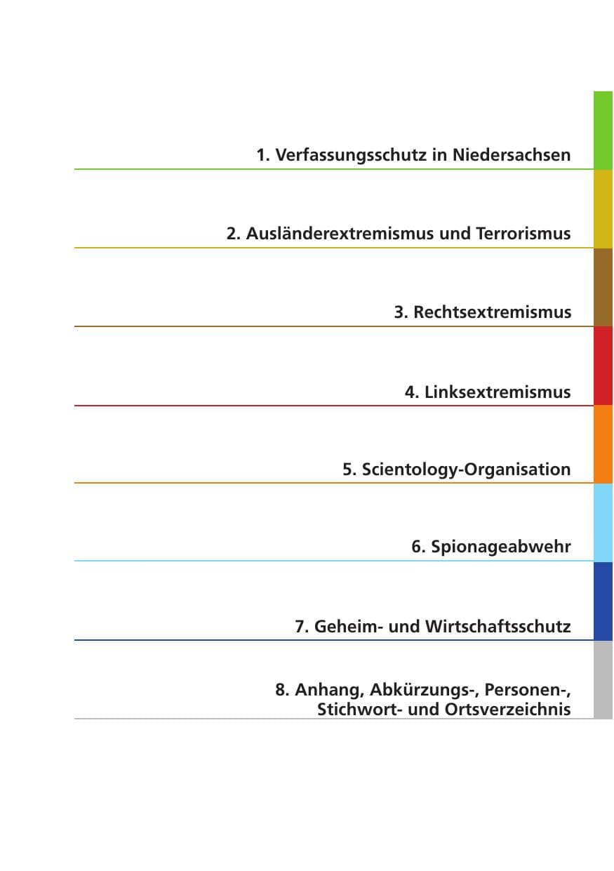 Seite 7 des Verfassungsschutzbericht 2011 Niedersachsen