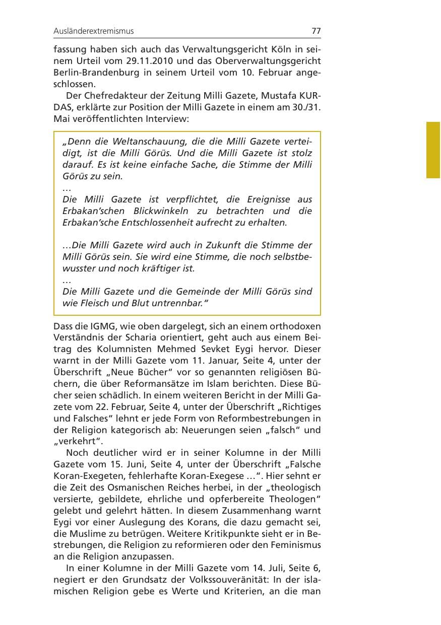 Seite 77 des Verfassungsschutzbericht 2011 Niedersachsen
