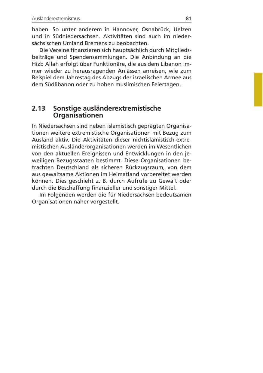 Seite 81 des Verfassungsschutzbericht 2011 Niedersachsen
