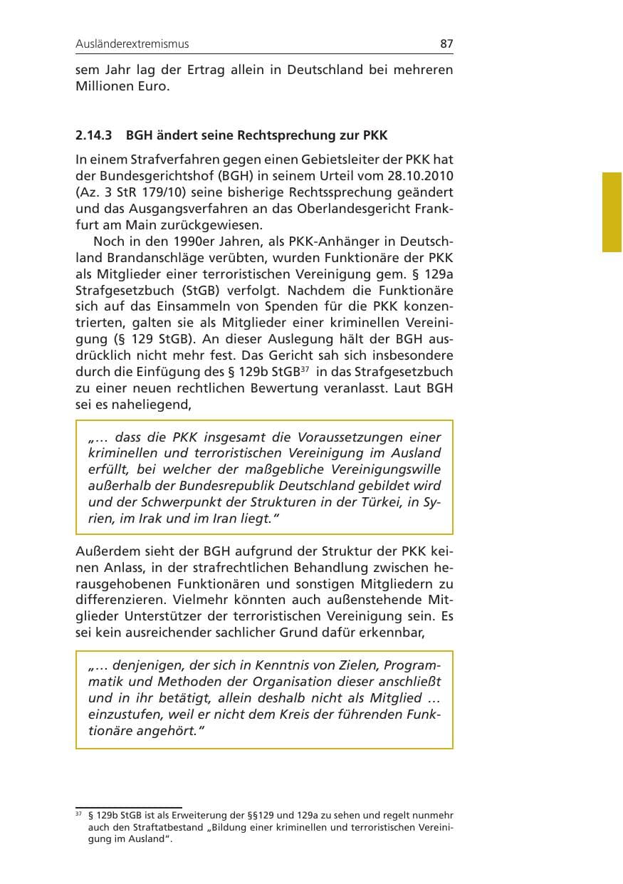 Seite 87 des Verfassungsschutzbericht 2011 Niedersachsen