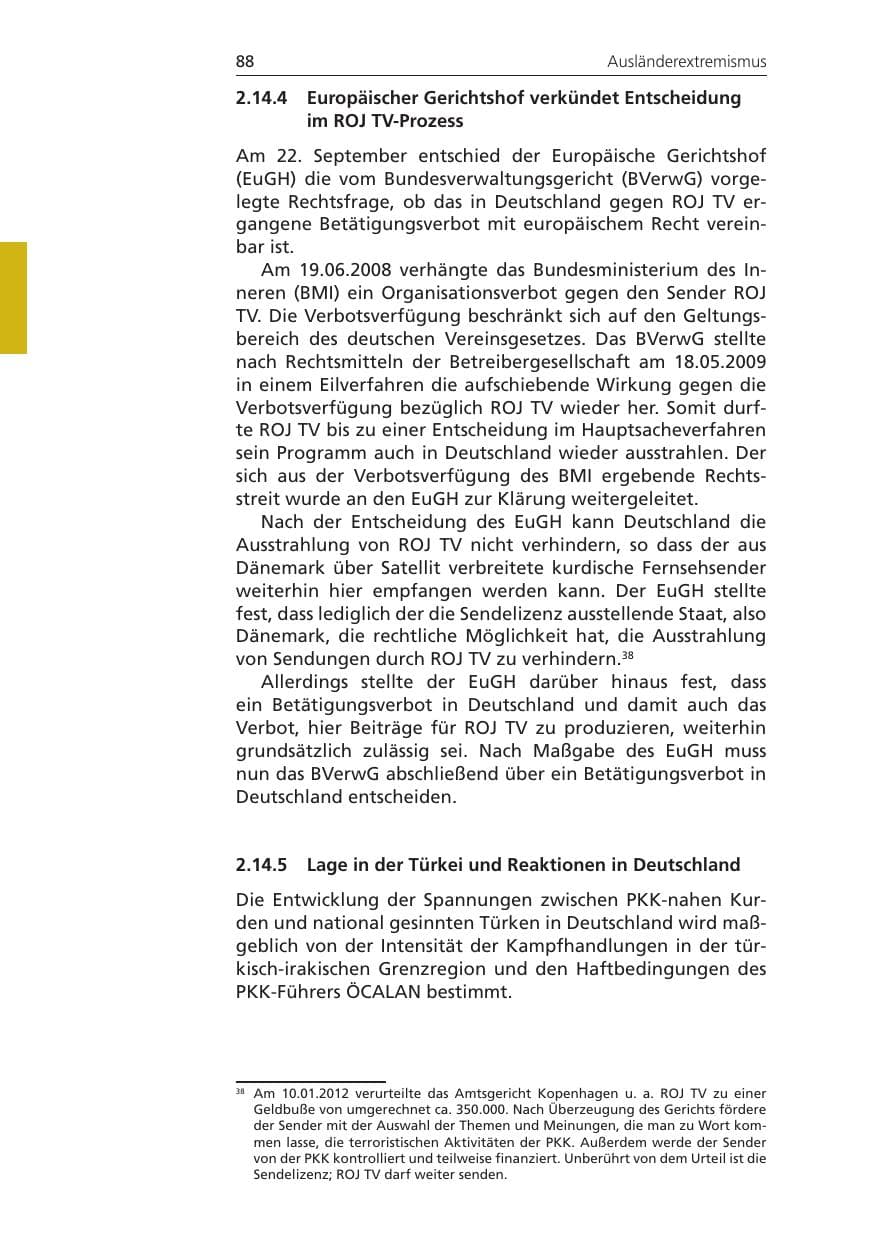 Seite 88 des Verfassungsschutzbericht 2011 Niedersachsen