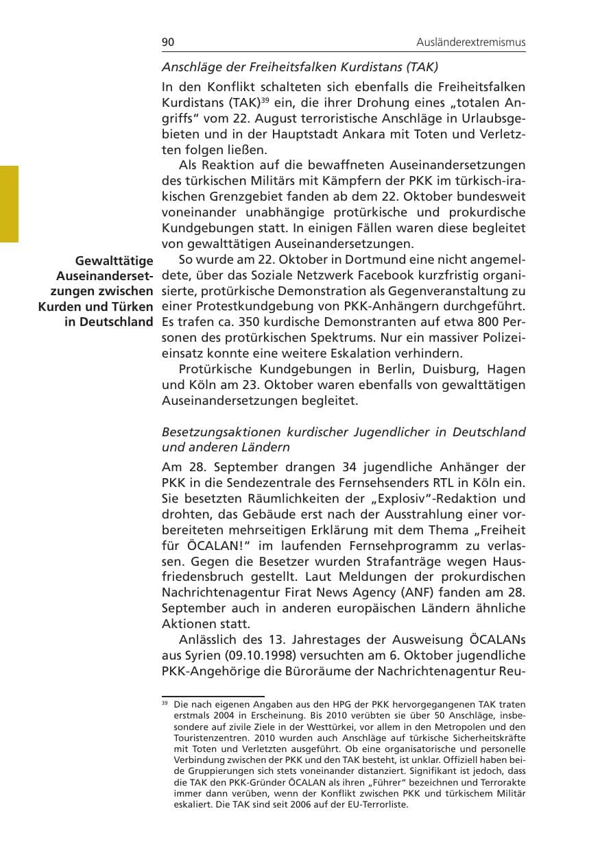 Seite 90 des Verfassungsschutzbericht 2011 Niedersachsen