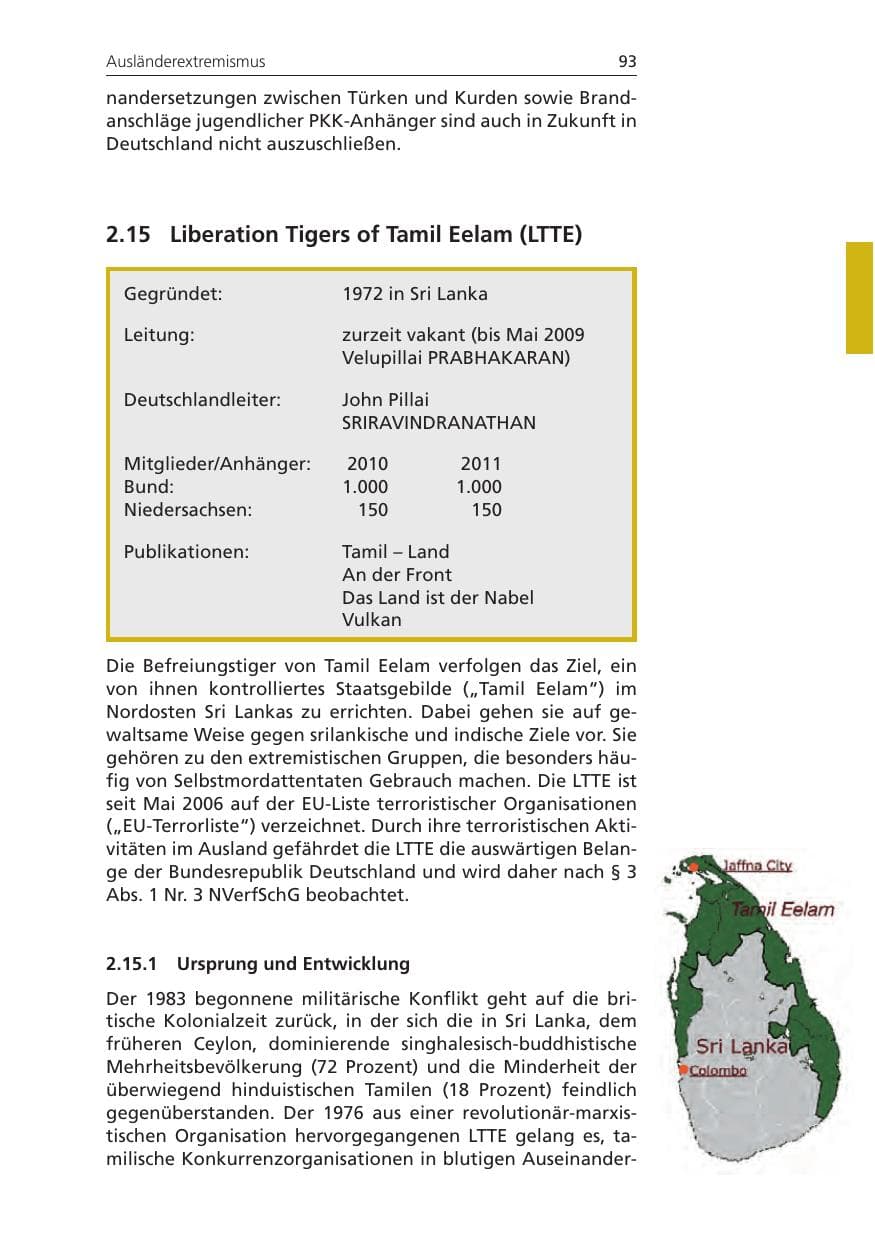 Seite 93 des Verfassungsschutzbericht 2011 Niedersachsen