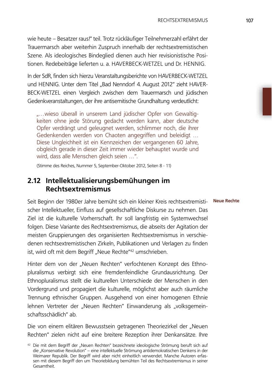 Seite 107 des Verfassungsschutzbericht 2012 Niedersachsen