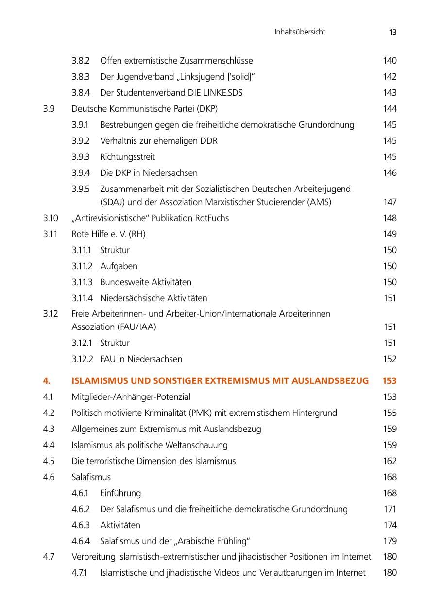 Seite 13 des Verfassungsschutzbericht 2012 Niedersachsen