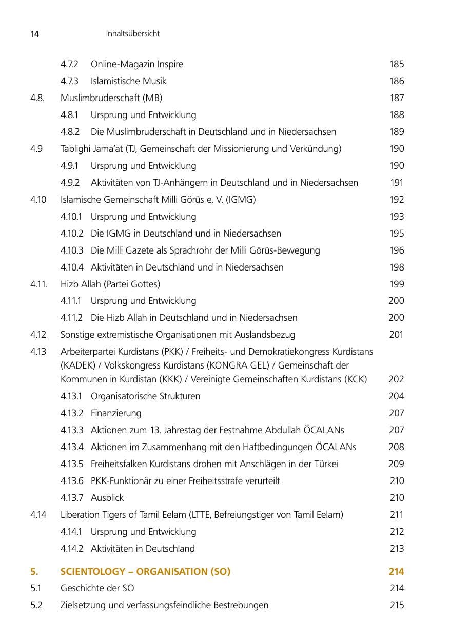 Seite 14 des Verfassungsschutzbericht 2012 Niedersachsen