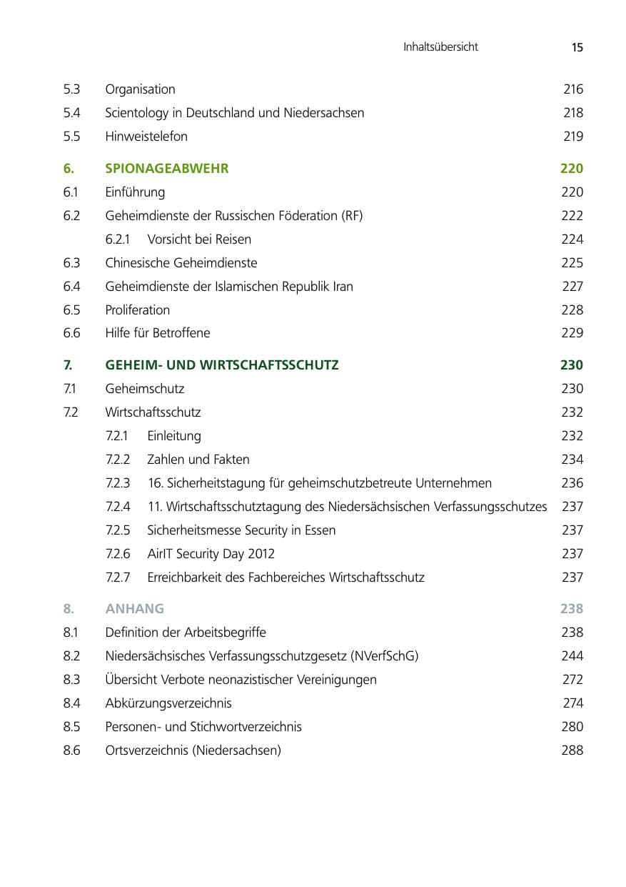 Seite 15 des Verfassungsschutzbericht 2012 Niedersachsen