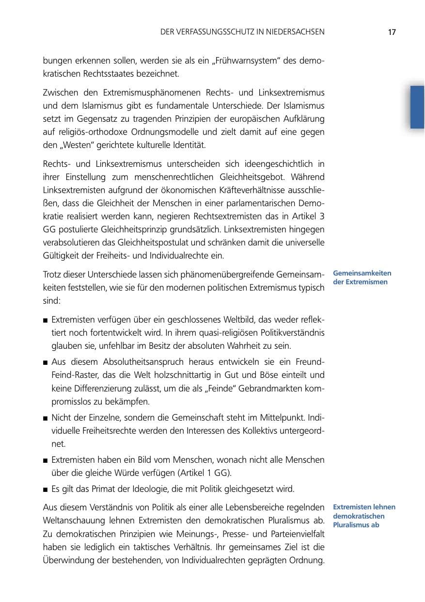 Seite 17 des Verfassungsschutzbericht 2012 Niedersachsen