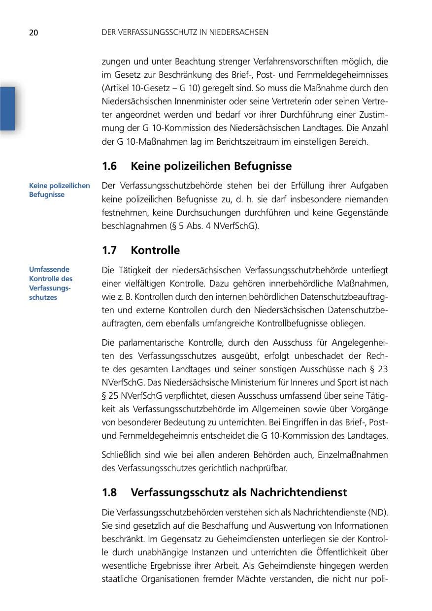 Seite 20 des Verfassungsschutzbericht 2012 Niedersachsen