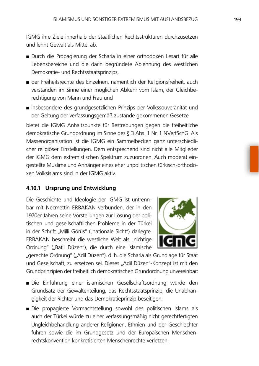 Seite 193 des Verfassungsschutzbericht 2012 Niedersachsen