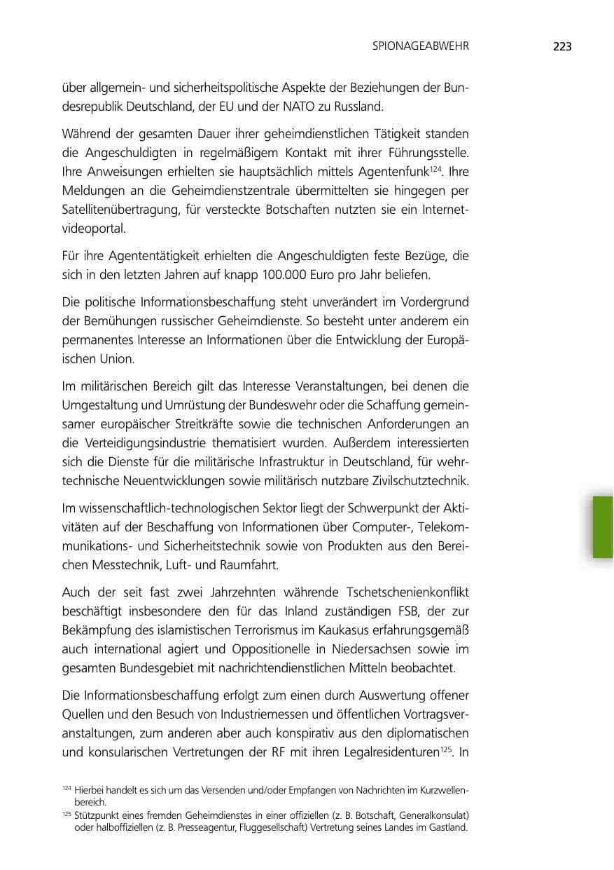 Seite 223 des Verfassungsschutzbericht 2012 Niedersachsen