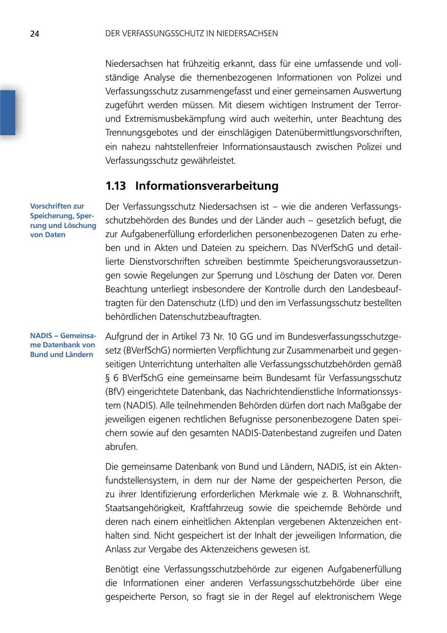Seite 24 des Verfassungsschutzbericht 2012 Niedersachsen