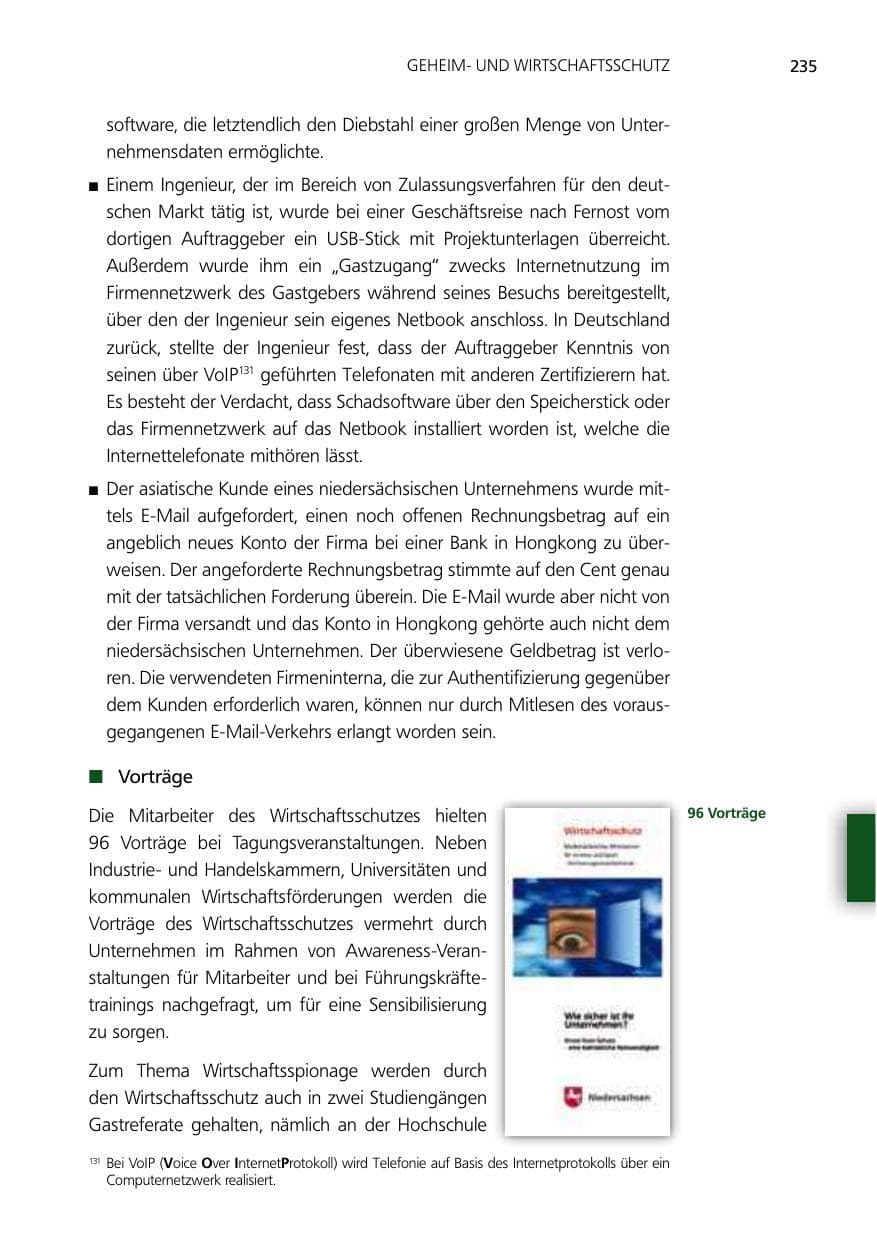 Seite 235 des Verfassungsschutzbericht 2012 Niedersachsen