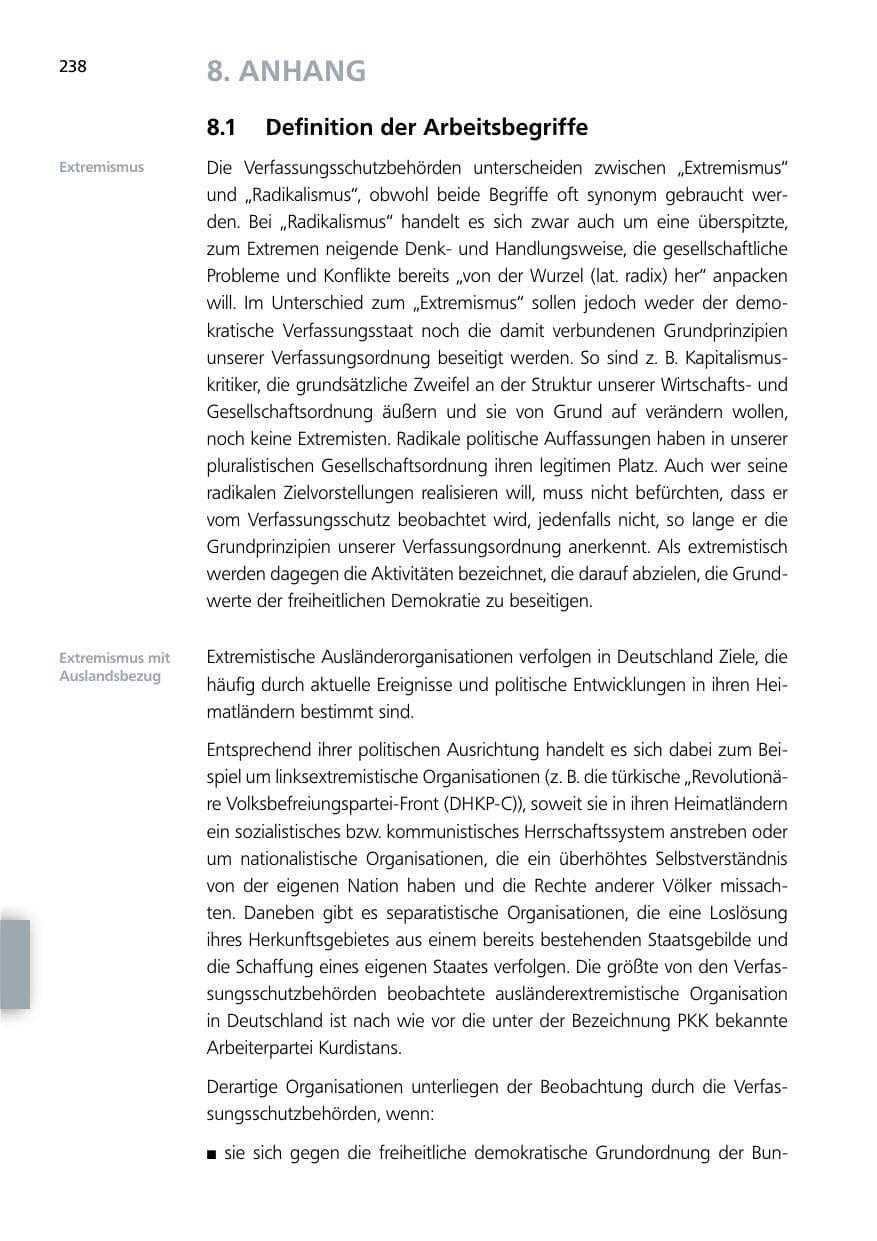 Seite 238 des Verfassungsschutzbericht 2012 Niedersachsen