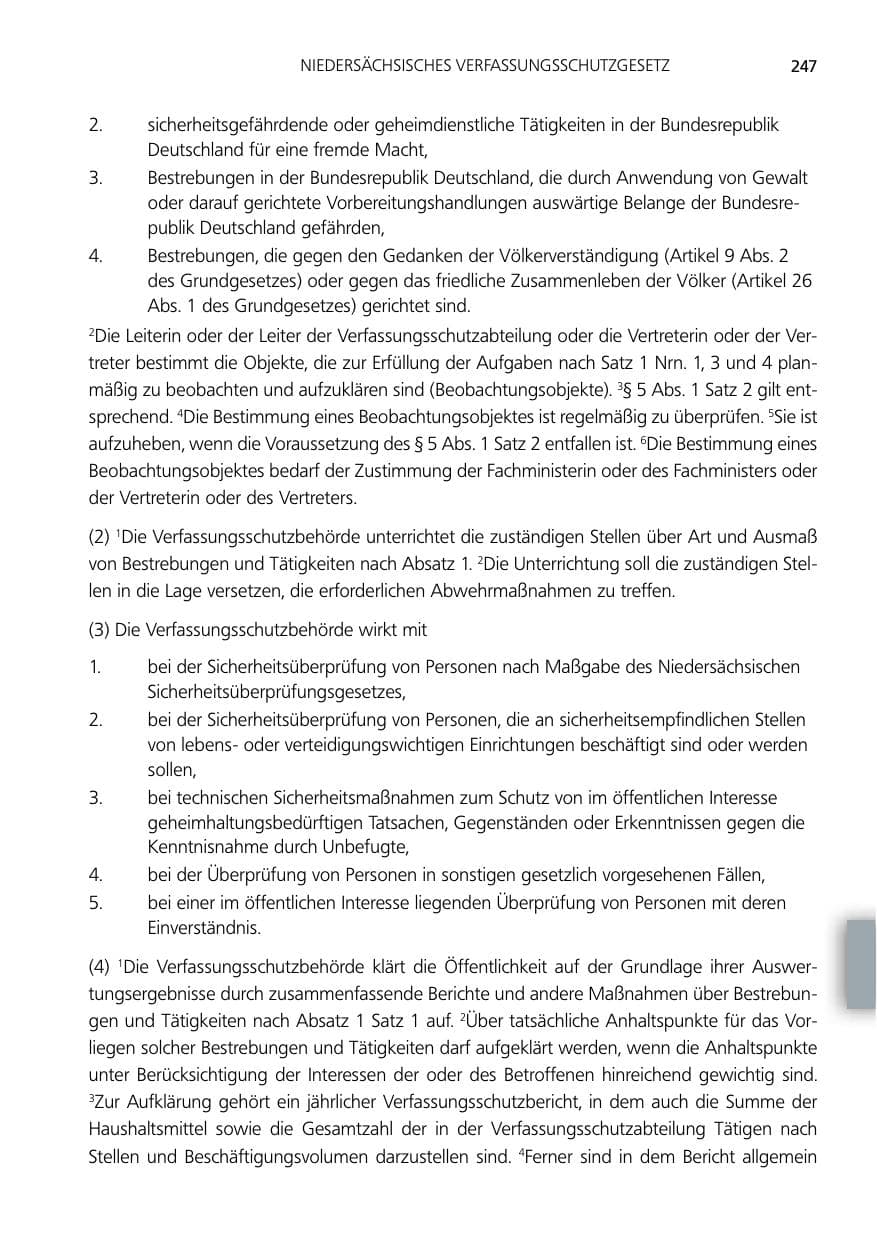 Seite 247 des Verfassungsschutzbericht 2012 Niedersachsen