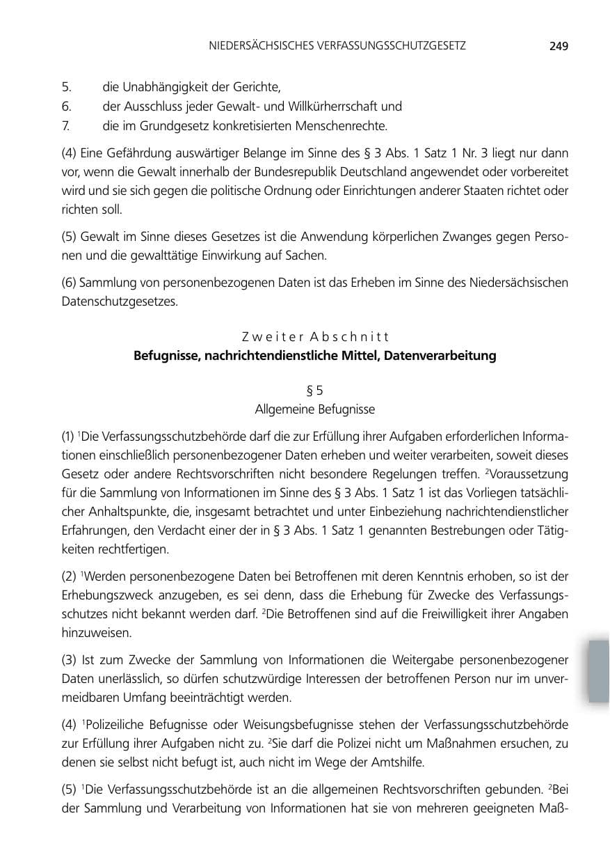 Seite 249 des Verfassungsschutzbericht 2012 Niedersachsen