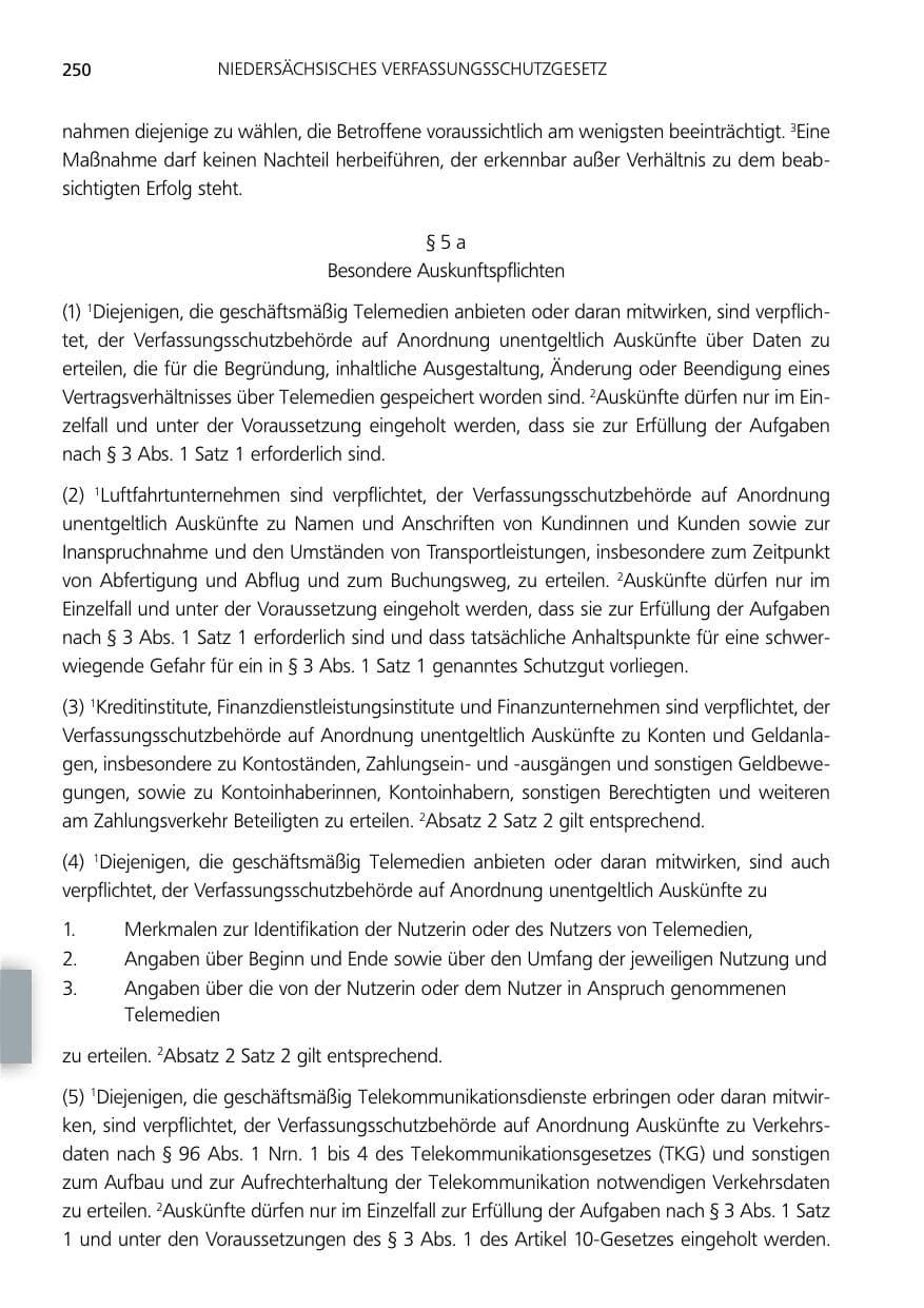 Seite 250 des Verfassungsschutzbericht 2012 Niedersachsen