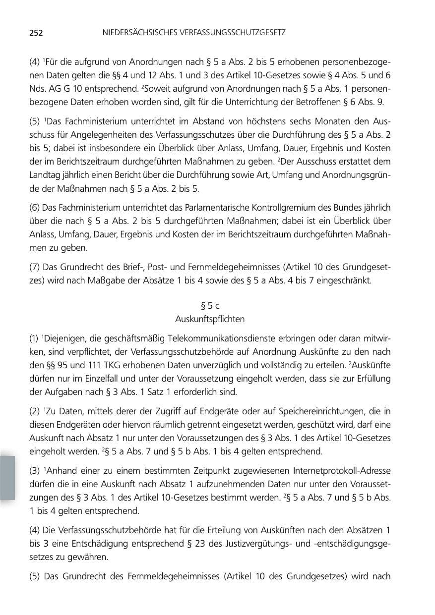 Seite 252 des Verfassungsschutzbericht 2012 Niedersachsen