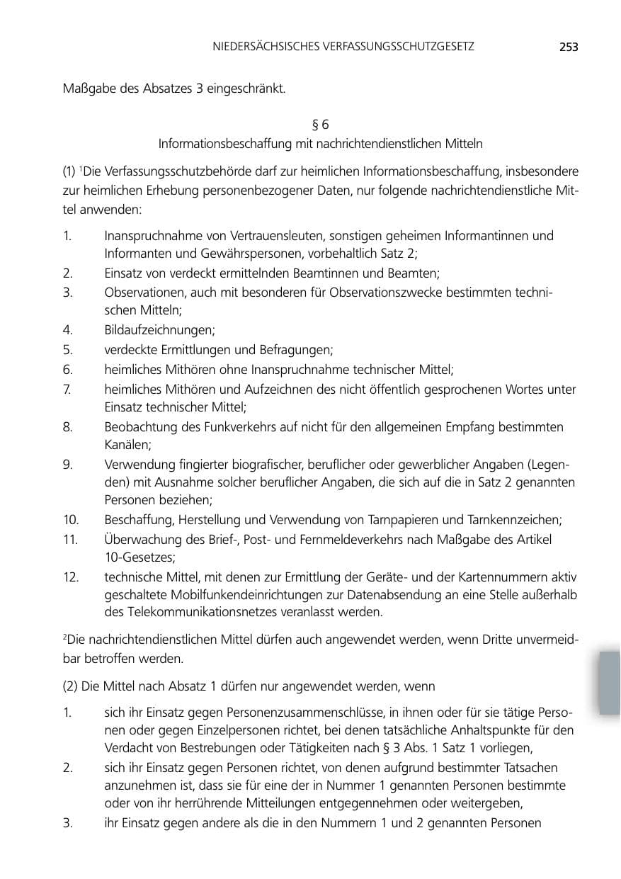 Seite 253 des Verfassungsschutzbericht 2012 Niedersachsen