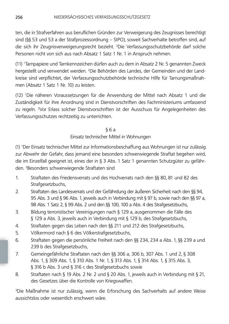 Seite 256 des Verfassungsschutzbericht 2012 Niedersachsen