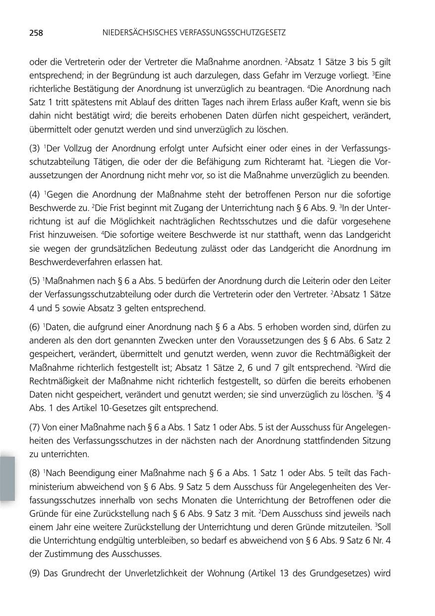 Seite 258 des Verfassungsschutzbericht 2012 Niedersachsen