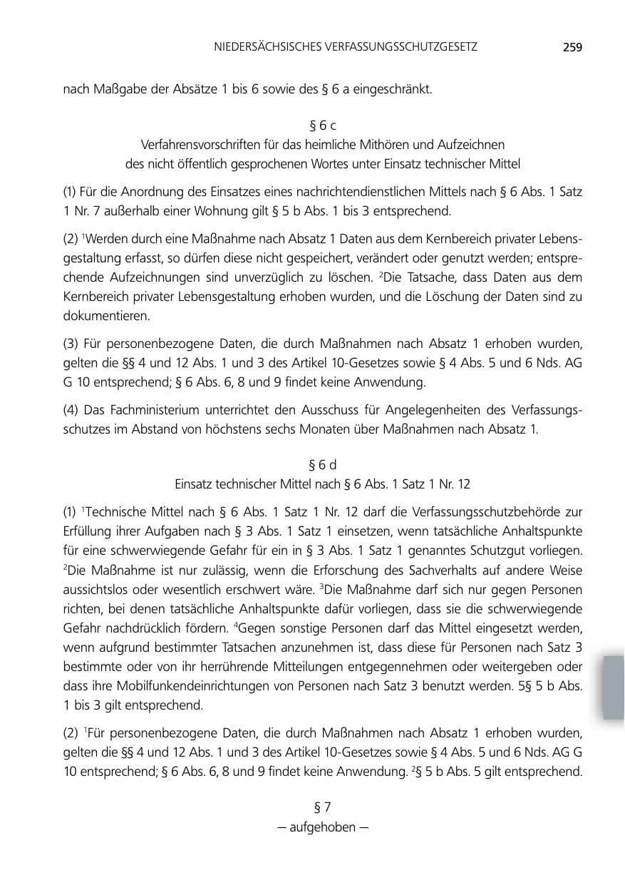 Seite 259 des Verfassungsschutzbericht 2012 Niedersachsen