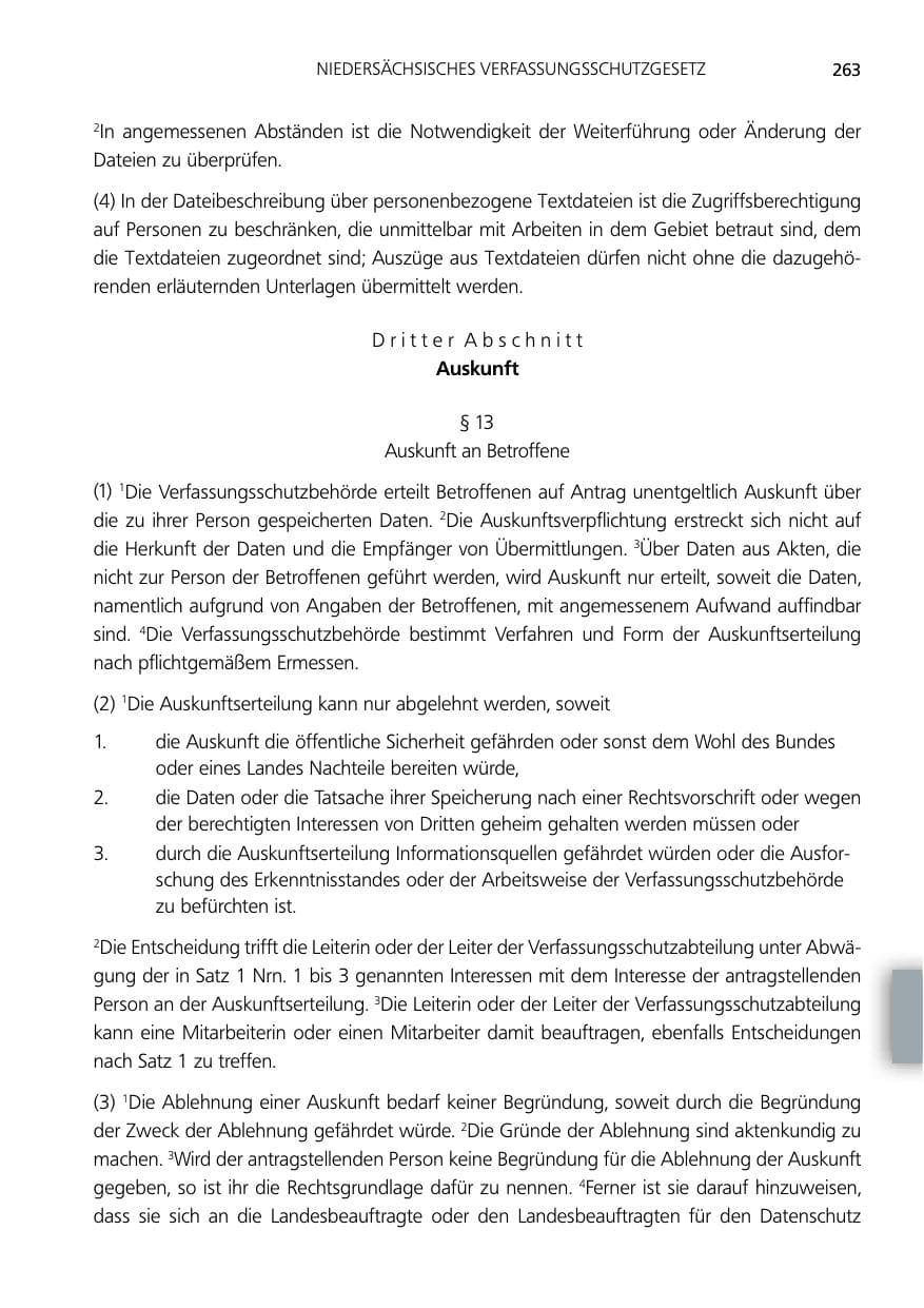 Seite 263 des Verfassungsschutzbericht 2012 Niedersachsen