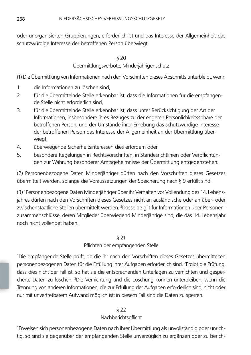 Seite 268 des Verfassungsschutzbericht 2012 Niedersachsen