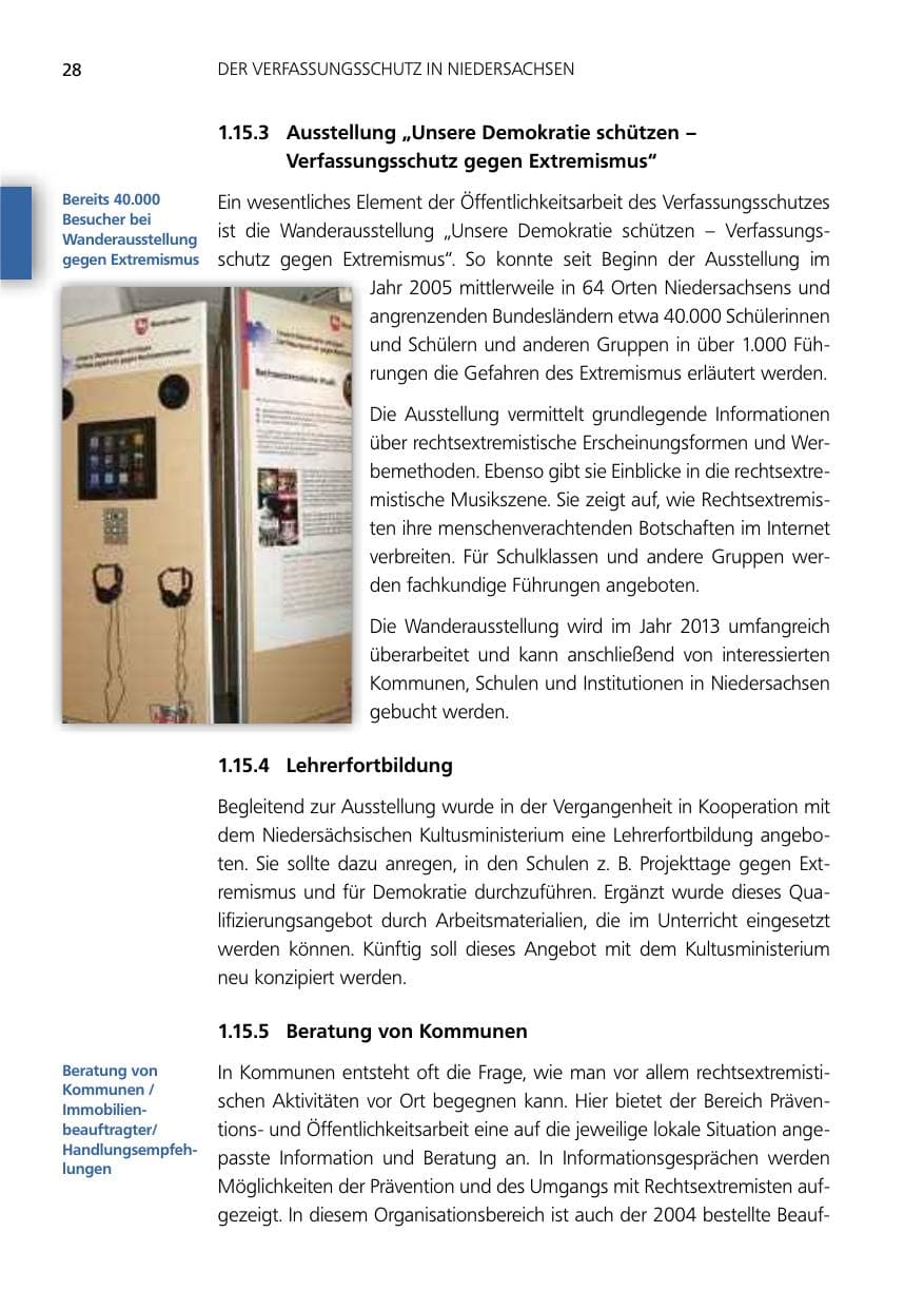 Seite 28 des Verfassungsschutzbericht 2012 Niedersachsen