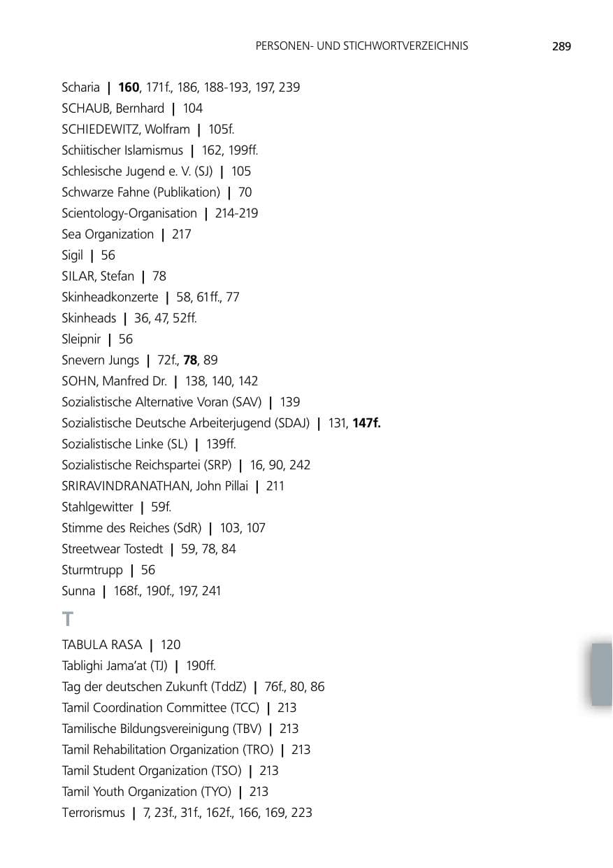 Seite 289 des Verfassungsschutzbericht 2012 Niedersachsen