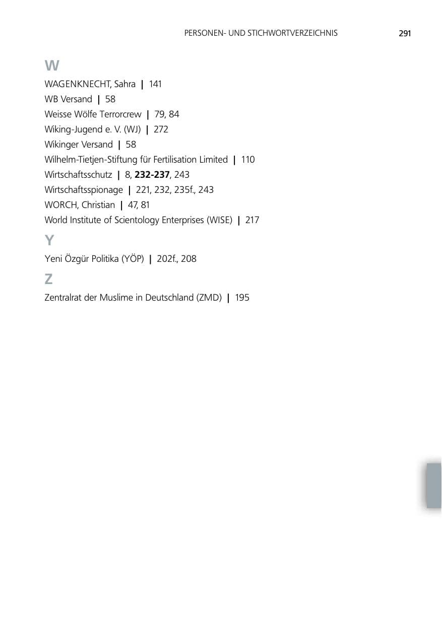 Seite 291 des Verfassungsschutzbericht 2012 Niedersachsen
